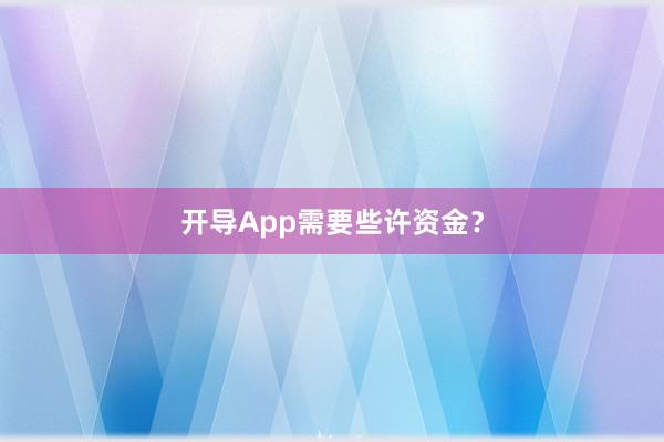 开导App需要些许资金？